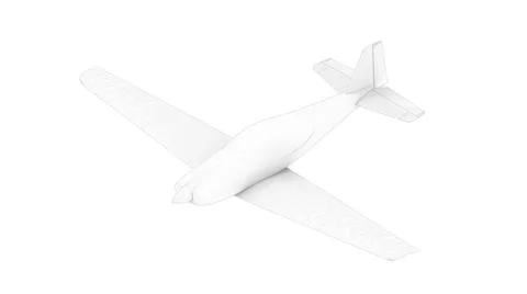 3D rendering of a small airplane outline computer model isolated on white Stock Illustration