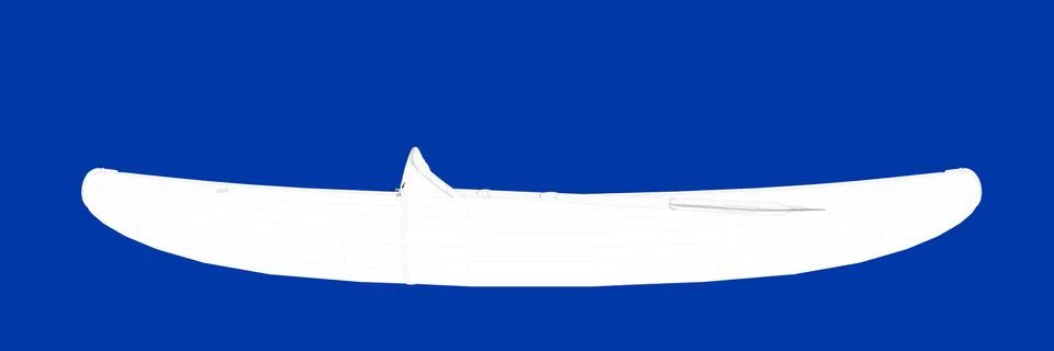 3d rendering of a small boat on a blue background blueprint Illustrazione stock