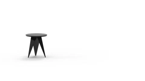 3d rendering of a small coffee table isolated in white studio background Illustrazione stock