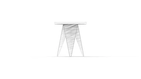 3d rendering of a small coffee table isolated in white studio background Illustrazione stock