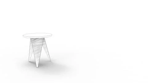 3d rendering of a small coffee table isolated in white studio background Stock Illustration