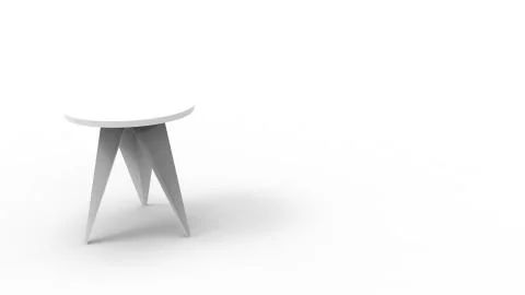 3d rendering of a small coffee table isolated in white studio background Illustrazione stock