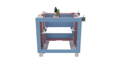 3D rendering of a small consumer 3d printer isolated on a white background Illustrazione stock