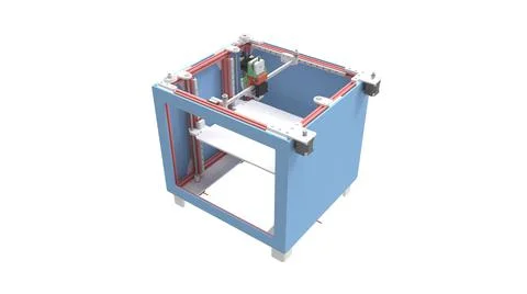 3D rendering of a small consumer 3d printer isolated on a white background Stock Illustration