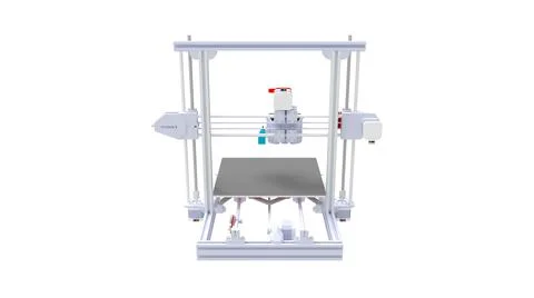 3D rendering of a small consumer 3d printer isolated on a white background Stockillustratie