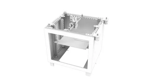 3D rendering of a small consumer 3d printer isolated on a white background Stock Illustration