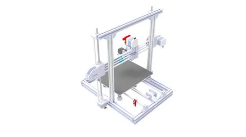 3D rendering of a small consumer 3d printer isolated on a white background 스톡 일러스트