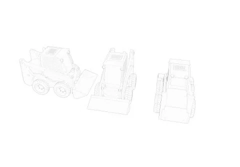 3d rendering of a small excavator isolated in white studio background Illustrazione stock