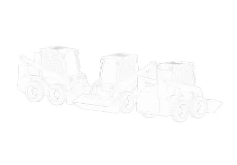 3d rendering of a small excavator isolated in white studio background Illustrazione stock