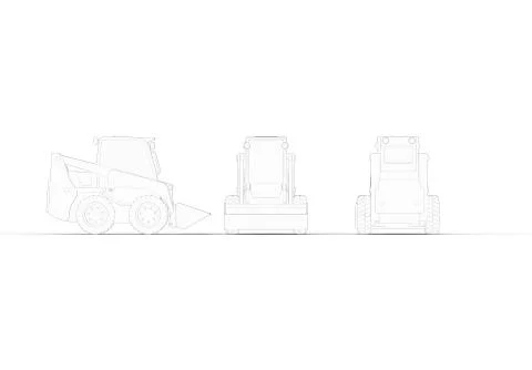 3d rendering of a small excavator isolated in white studio background Illustrazione stock