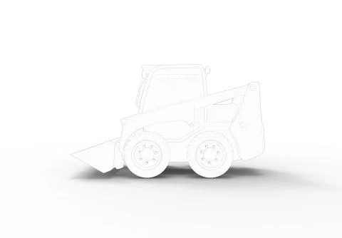 3d rendering of a small excavator isolated in white studio background Illustrazione stock