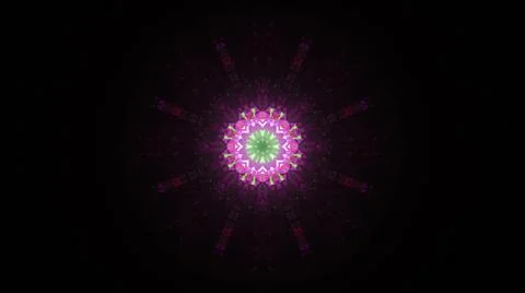 3D rendering of a small glowing circle in the center of a deep black abyss Illustrazione stock