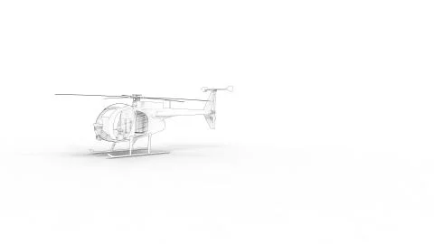 3d rendering of a small helicopter isolated in white background Illustrazione stock