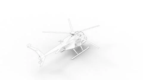3d rendering of a small helicopter isolated in white background Ilustración de archivo