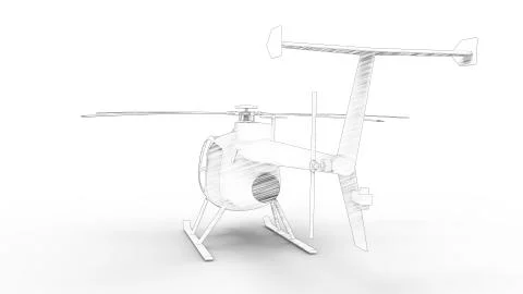 3d rendering of a small helicopter isolated in white background Ilustración de archivo