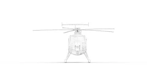 3d rendering of a small helicopter isolated in white background Illustrazione stock