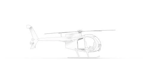 3d rendering of a small helicopter isolated in white background Ilustración de archivo