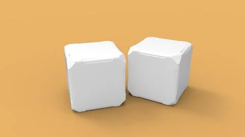3D rendering of a small loot box pachaging blank empty template isolated in a Stock Illustration