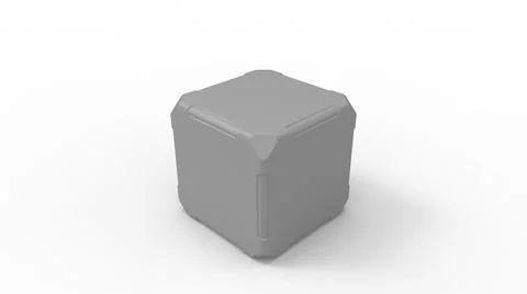 3D rendering of a small loot box pachaging blank empty template isolated in a Illustrazione stock