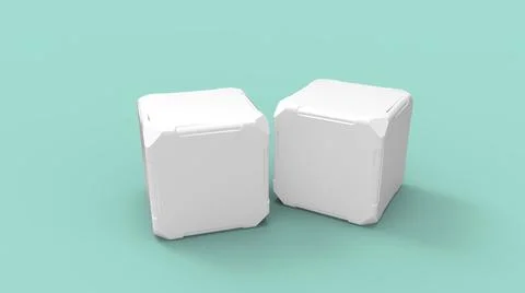 3D rendering of a small loot box pachaging blank empty template isolated in a Stock Illustration