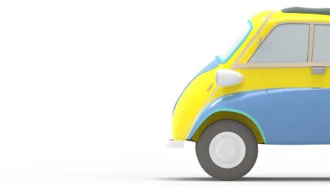 3d rendering of a small micro car isolated in studio background Illustrazione stock