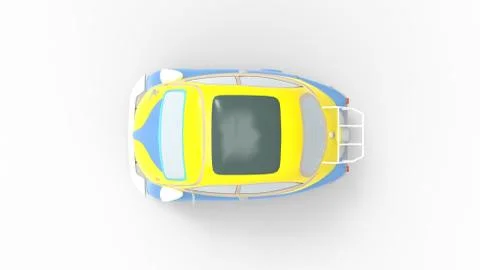 3d rendering of a small micro car isolated in studio background Illustrazione stock