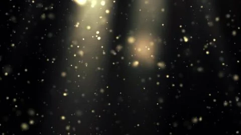 3D rendering small particles with volumetric lights. Computer generated magical Illustrazione stock