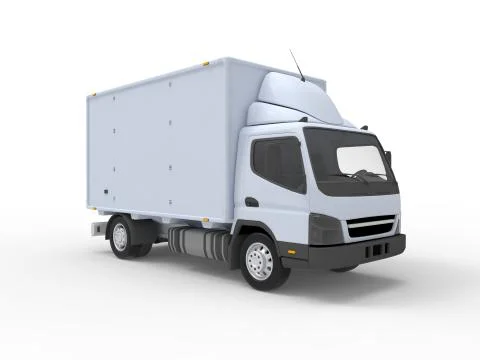 3D rendering of a small truck isolated on white empty space studio background Illustrazione stock