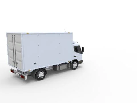 3D rendering of a small truck isolated on white empty space studio background Illustrazione stock