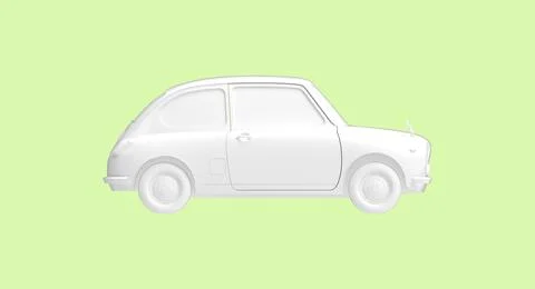 3D rendering of a small vintage car isolated on empty background computer model Stock Illustration