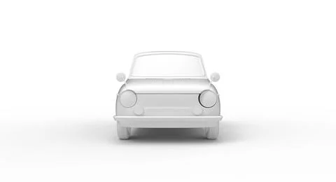 3D rendering of a small vintage car isolated on empty background computer model Stock Illustration