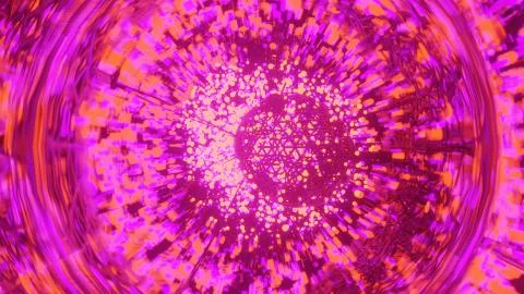 A 3D rendering of small white dots on the dark pink and orange background - f Stock Illustration