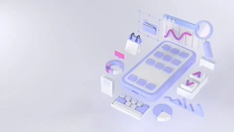 3d rendering of smartphone and Application. Stock Footage 149336391