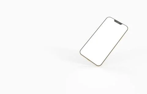 3D rendering of a smartphone with a blank screen on a white background 스톡 일러스트