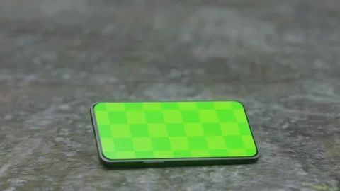 3D Rendering of smartphone hitting ground with a green screen Stock Footage 165252015