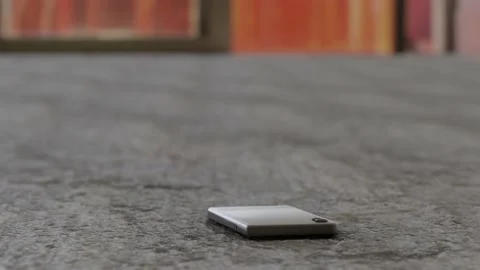 3D Rendering of a Smartphone hitting a stone floor and not being damaged Stock Footage 165252011