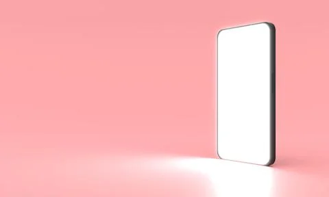 3D rendering smartphone isolated on pink-red pastel background. illustratio.. Illustrazione stock