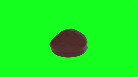 3D rendering of a smooth chocolate shape on a bright green background 스톡 동영상 285059812