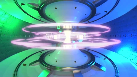 3d rendering smr or small modular nuclear fusion reactor core with magnetic ring Stock Footage 328445435