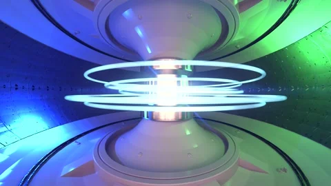 3d rendering smr or small modular nuclear fusion reactor core with magnetic ring Stock Footage 328445436