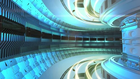 3d rendering smr or small modular nuclear fusion reactor core with magnetic ring Stock Footage 328445441