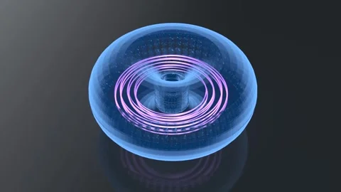 3d rendering smr or small modular nuclear fusion reactor core with magnetic ring Stock Footage 328445446