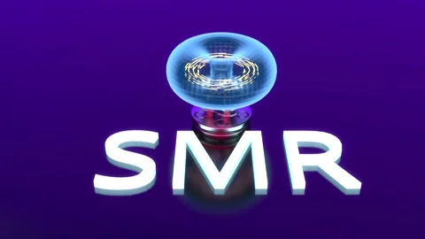 3d rendering smr or small modular nuclear fusion reactor core with magnetic ring Stock Footage 328445447