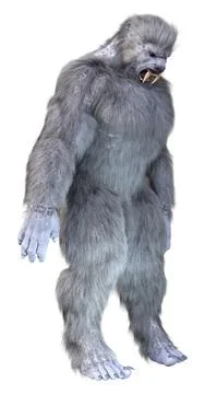 3D Rendering Snow Beast on White Stock Illustration