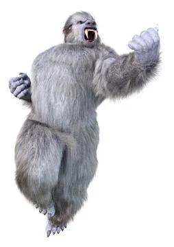 3D Rendering Snow Beast on White Illustrazione stock