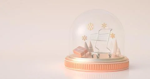 3d rendering of the snow globe. Stock Illustration