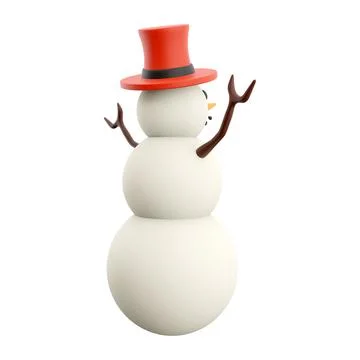 3D rendering Snowman 3D winter season. 3D rendering snowman, icon Stock-Illustration