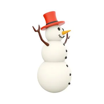 3D rendering Snowman 3D winter season. 3D rendering snowman, icon Stock-Illustration