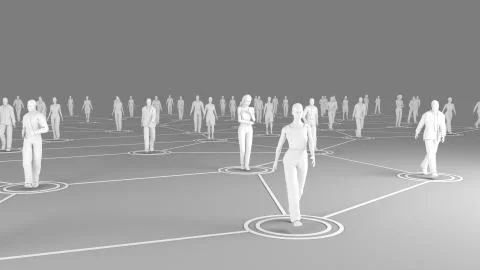 3D rendering with social communication and network Stock Illustration