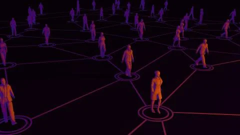 3D rendering with social communication and network Stock Illustration